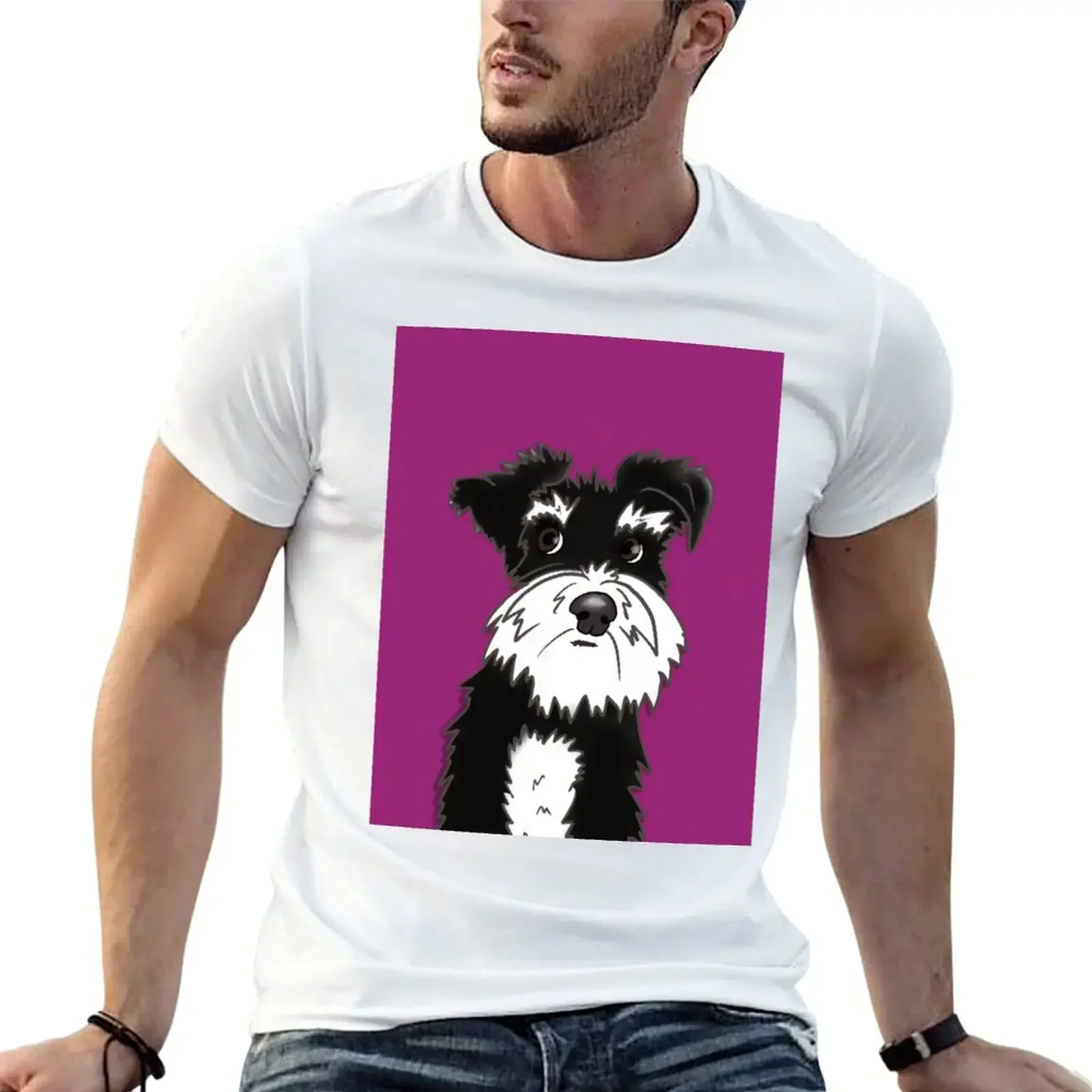 Dante the Black and White Miniature Schnauzer Dog T-Shirt vintage clothes oversized graphic tee heavyweight t shirts for men