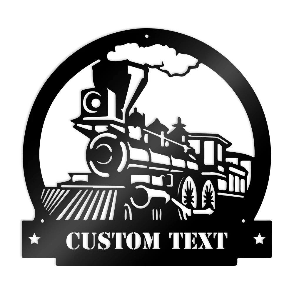 1pc train roundness New Customized Name Metal Wall Signs Iron Wall Plaque For Wall Decor