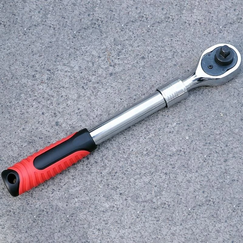 72 Teeth Ratchet Wrench Multi-Function Retractable Wrench with 3 Sizes Adapters Top Sale