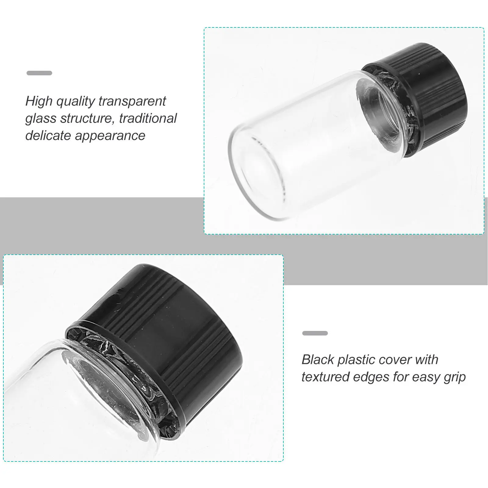 

100Pcs Transparent Glass Sample Bottles Small Reagent Containers for Science Chemistry Education Liquid Sampling Storage