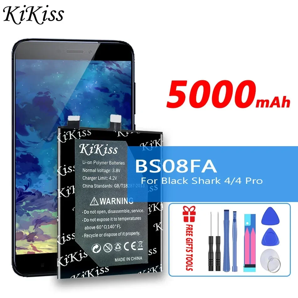 

KiKiss BS08FA Latest Battery for Xiaomi Black Shark 4/4 pro 4pro Shark4 High Quality 5000mAh Lithium Phone Bateria High Capacity