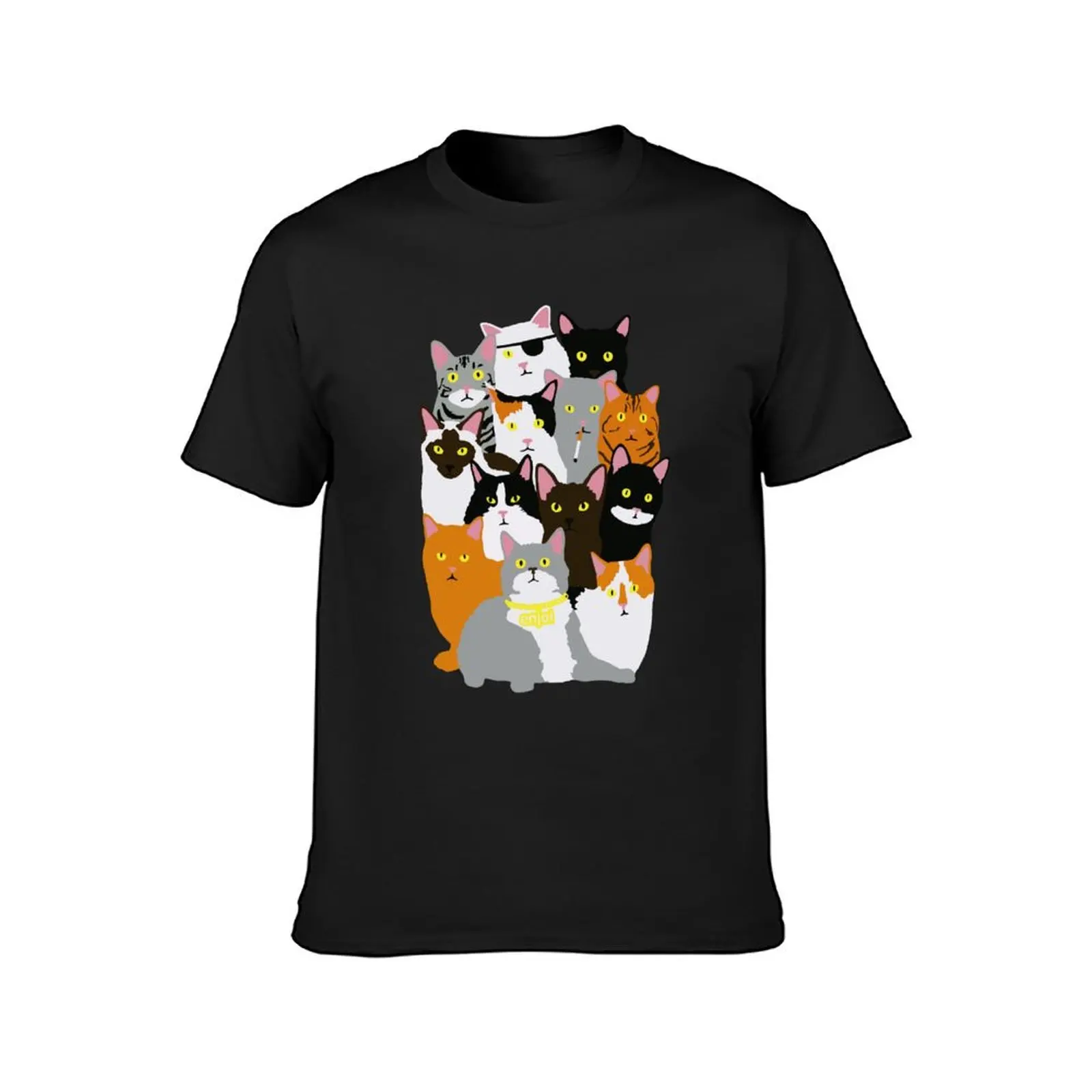 Smoking Enjoi Cat T-Shirt customs boys whites plain heavyweights mens t shirts casual stylish