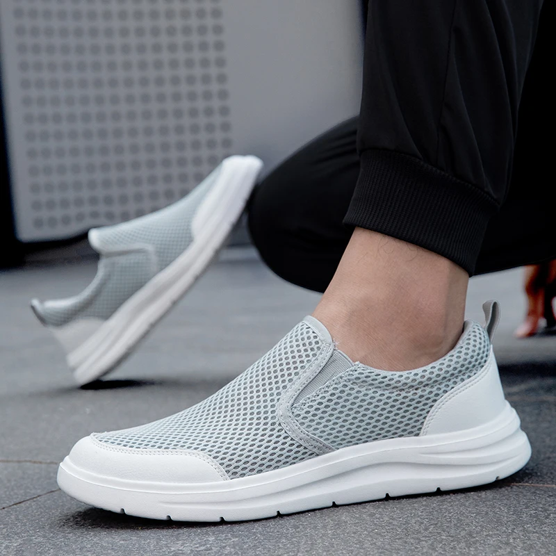 

Новинка 2025 года, дышащая сетчатая повседневная спортивная прогулочная универсальная легкая большая мужская обувь с одним шагом