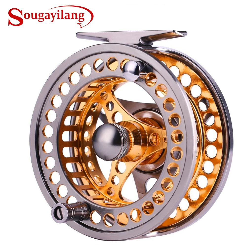 Sougayilang Fly Fishing Reel Large Arbor 2+1 BB with CNC-machined Aluminum Alloy Body and Spool Fly Reels