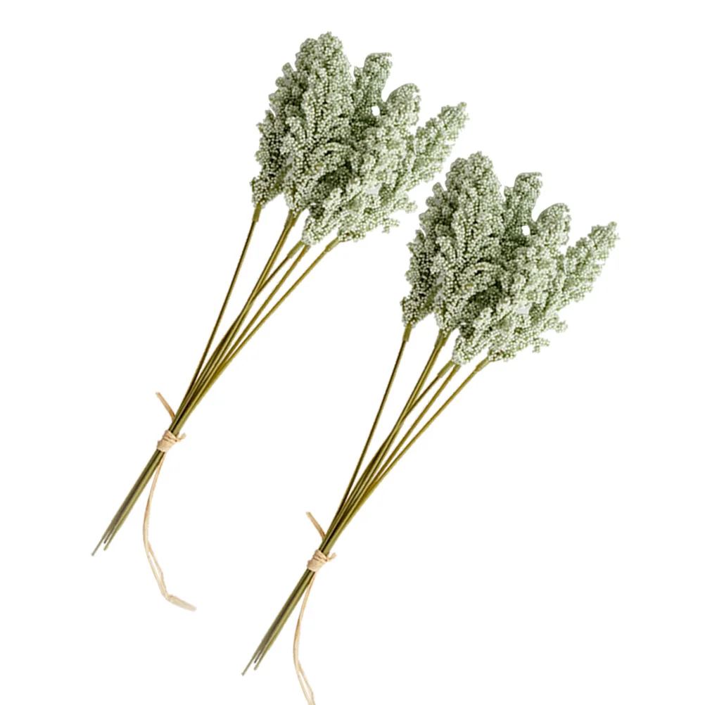 

Green Artificial Plants Wheat Fake Flower Branches Simulated Realistic Decoration Indoor Outdoor Home Office Garden