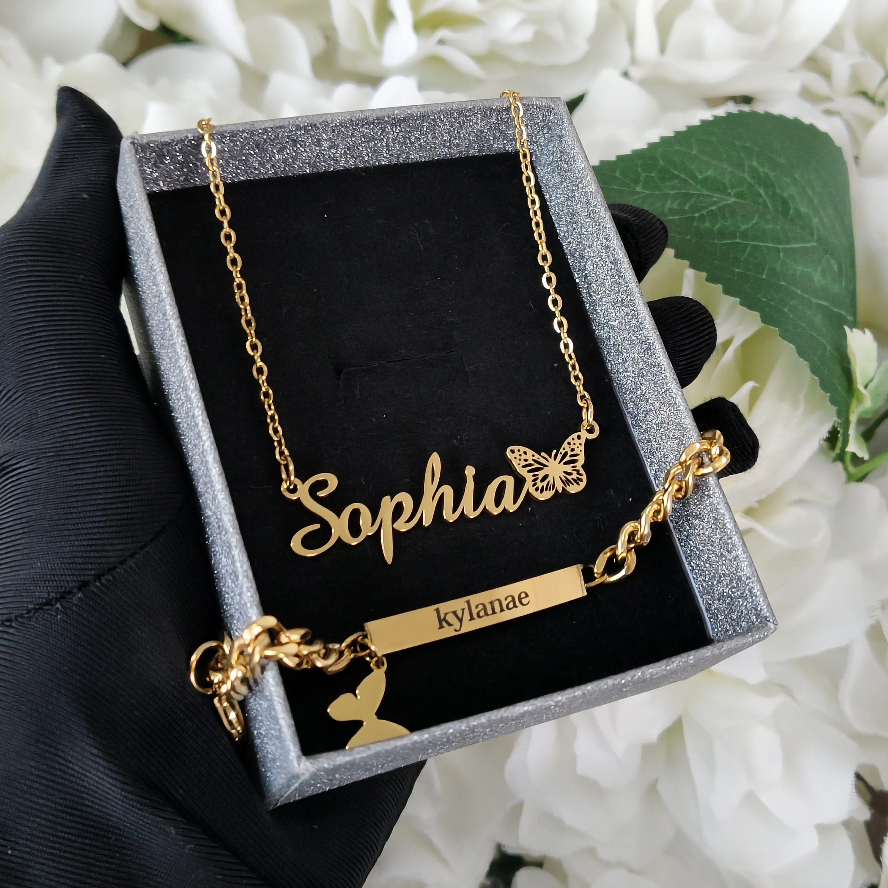 

DHQH 2025 индивидуальное имя, ожерелье-бабочка, браслет, персонализированный комплект с буквами и бабочкой, подарок на день рождения, прямые продажи от производителя