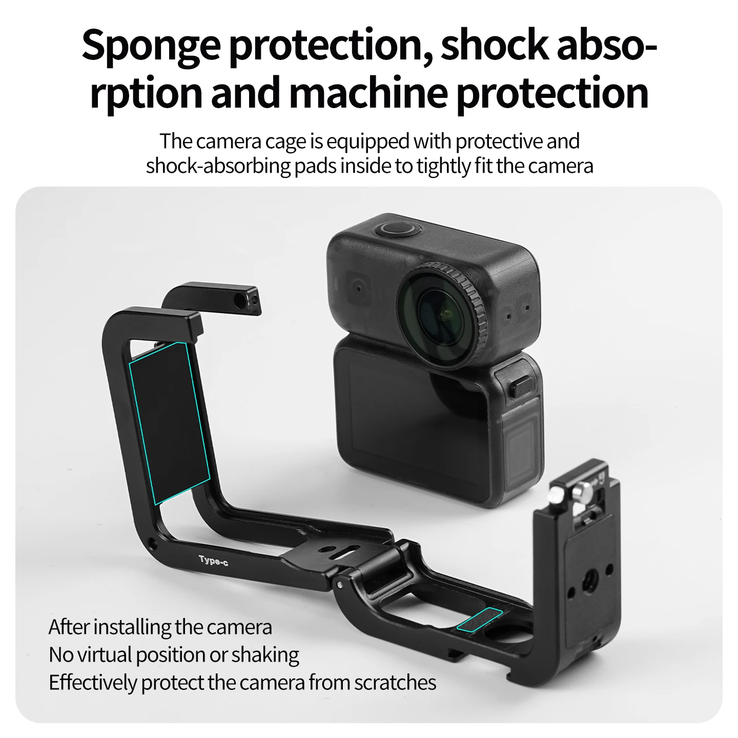 Doppelseitiger Magnetkäfig für DJI Osmo Nano Action-Kamera, Vollschutzrahmen, Cold Shoe, 1/4-Zoll-Stativ, Selfie-Stick-Erweiterung – Detail 16