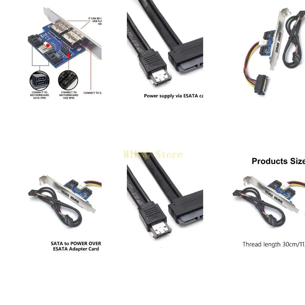 SATAs to Power Over ESATA Adapter Card for Enhances Data Transfer and Power Supply best sale