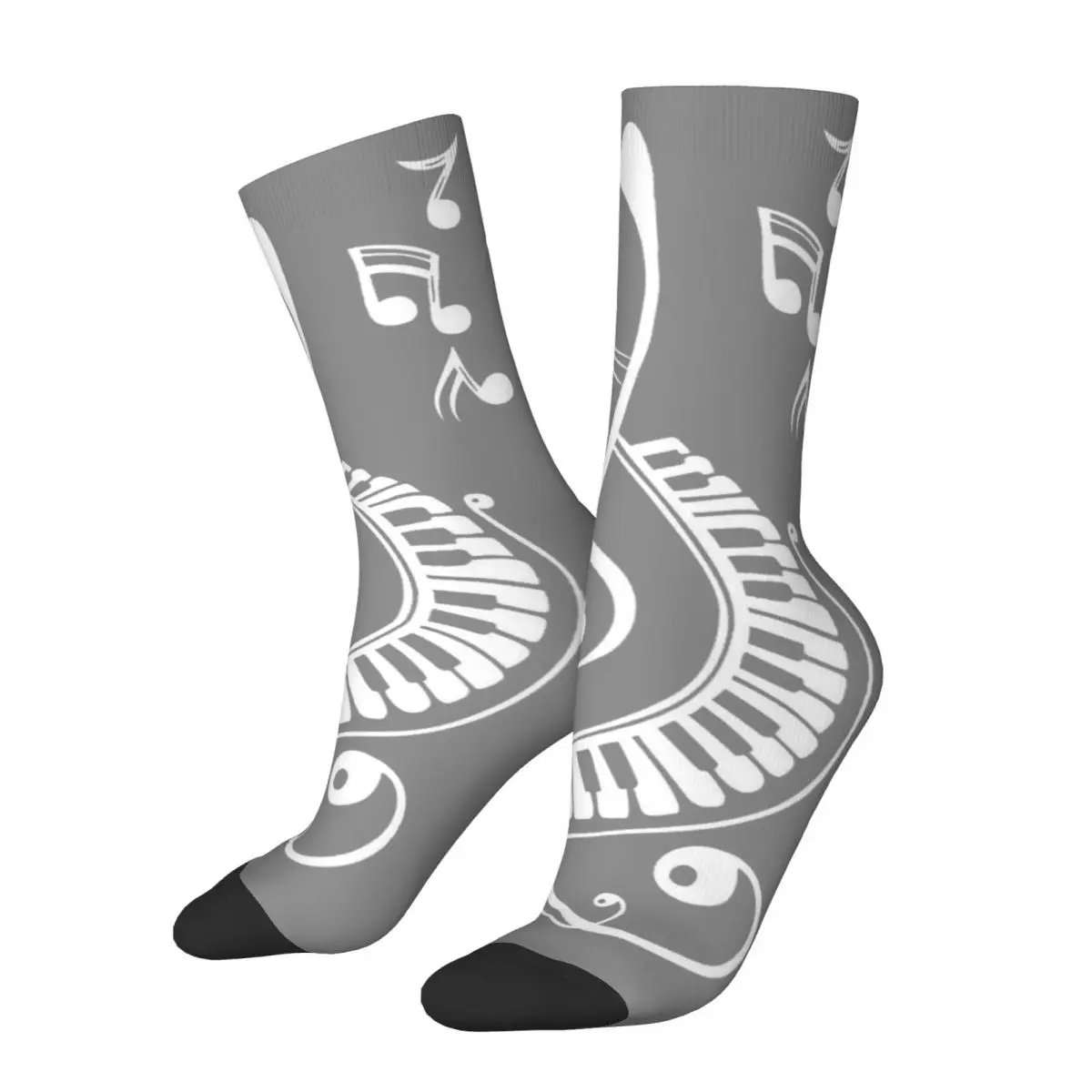 Cats And Piano Socks Funny Stockings Autumn Anti Bacterial Men Socks High Quality Design Climbing Socks