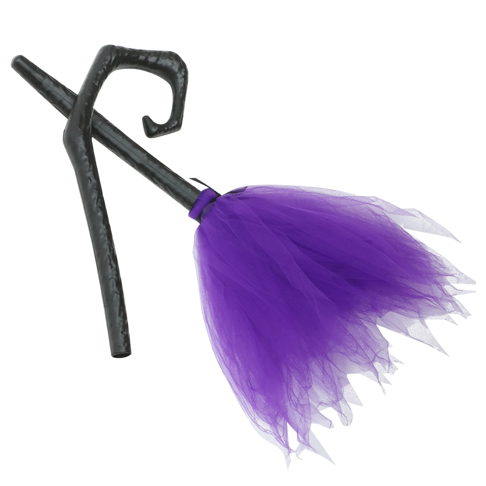 

Goth Witch Broom Decorative Props Broomstick Light up Purple Ornament Halloween