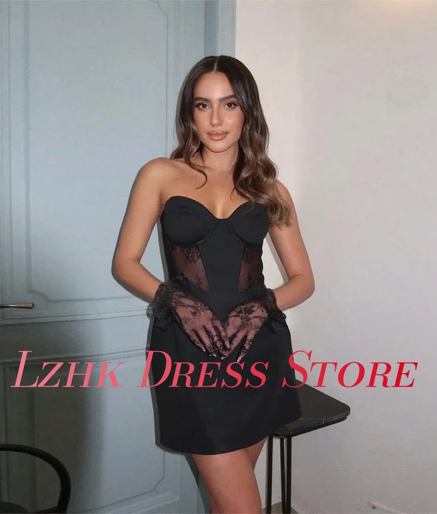 사용자 정의 섹시한 저지 스트레이트 레이스 이브닝 드레스 고품질 민소매 연인 맞춤형 행사 가운 사용자 정의 크기