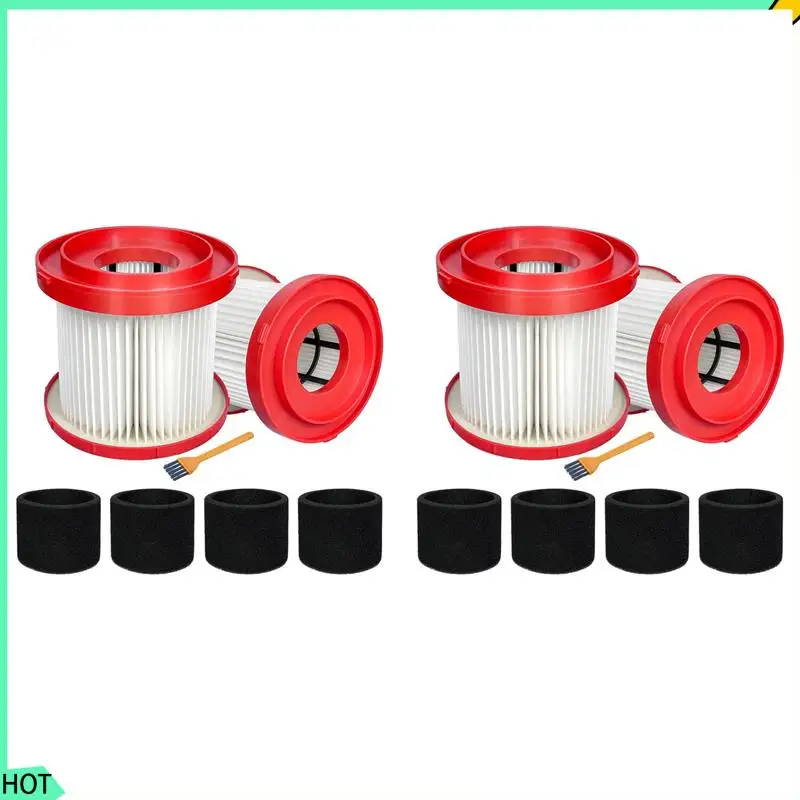 

AWAH 4Pack 49-90-1900 HEPA Filter For Cordless M18 Vacuum 0780-20 0880-20,With 8 Foam Sleeve Filters&2 Brush