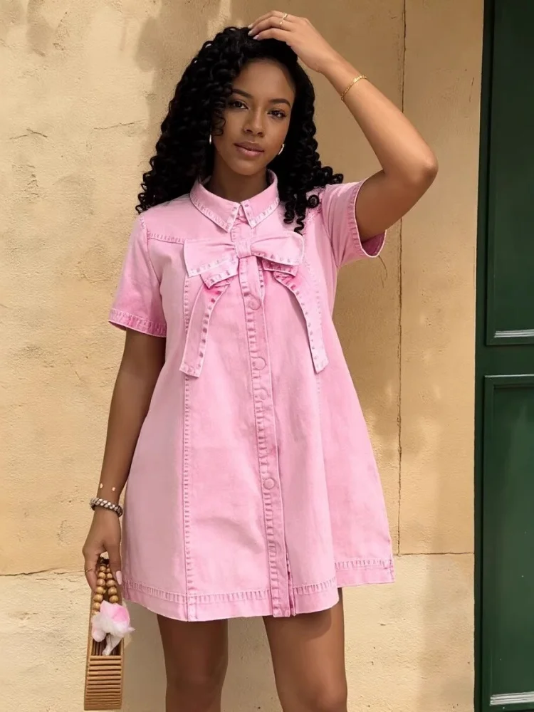 

Wmstar Dresses for Women Wholesale Loose Short Sleeved A Line Short Skirt Sweet Everyday Vacation Dress Drop Shopping New Style