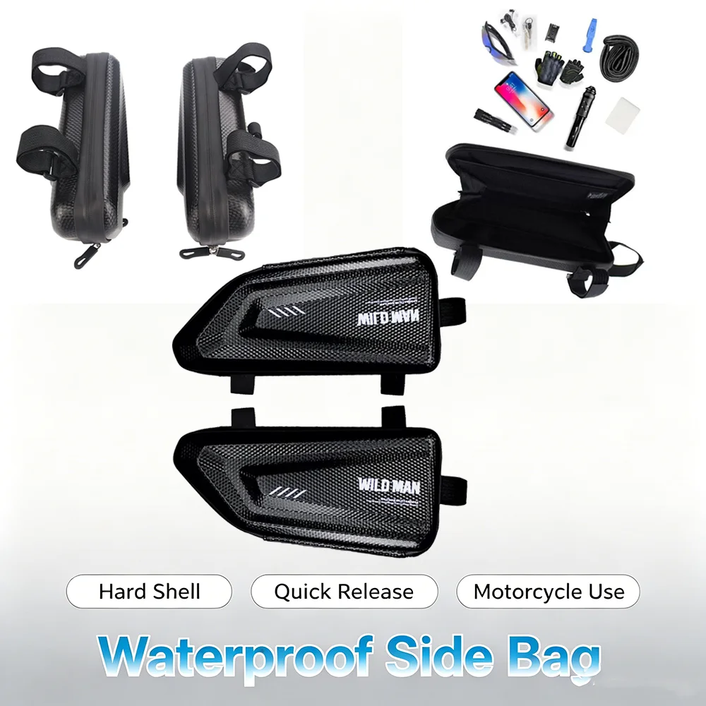 Motorcycle Side Bag Large Capacity Waterproof Universal Logo Saddlebag Multifunctional Storage Pouch