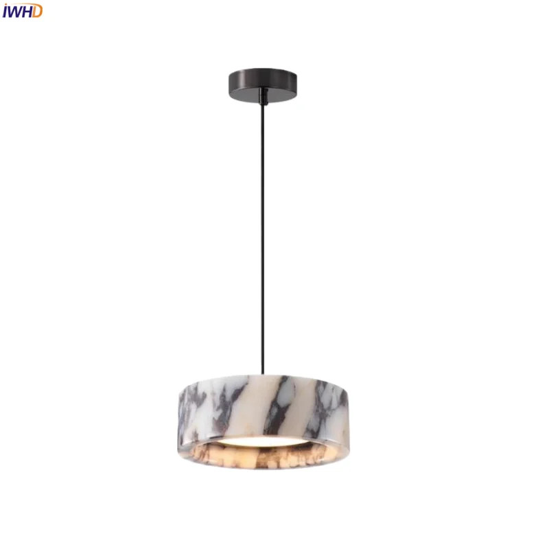 

IWHD Nordic Minimalism LED Pendant Lights Kitchen Island Loft Living Dining Room Interior Lighting Marble Hanging Lamp Luminaria