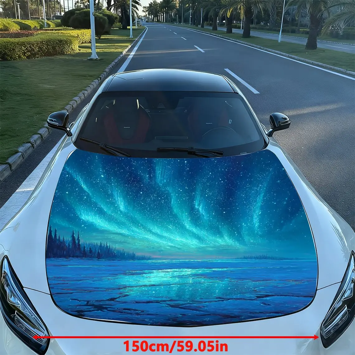 Ice And Snow Aurora World Car Hood Sticker-UV Resistant And Waterproof Decoration,stylish Design,easy To Stick/remove,durable An