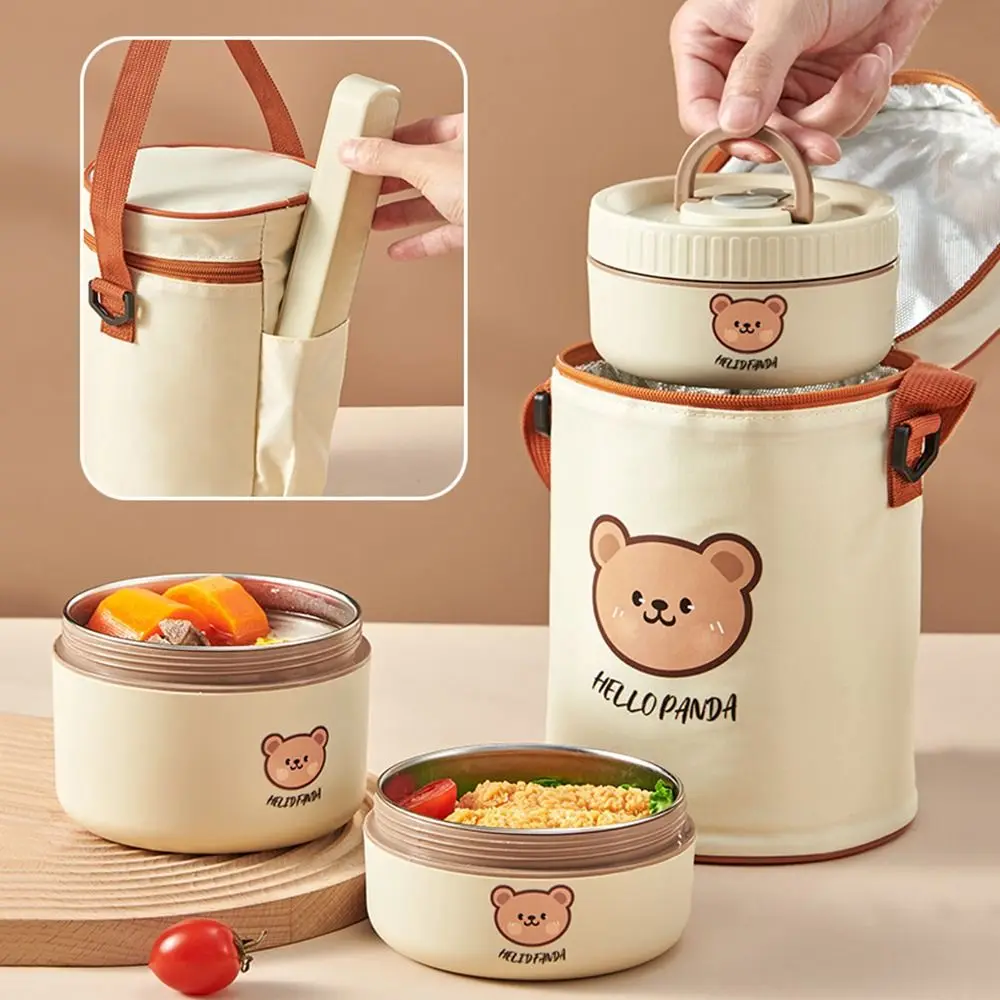 

400ML/600ML/800ML Durable Round Lunch Box Food Grade with Handle Storage Box Microwaveable Multipurpose Sealed Jar