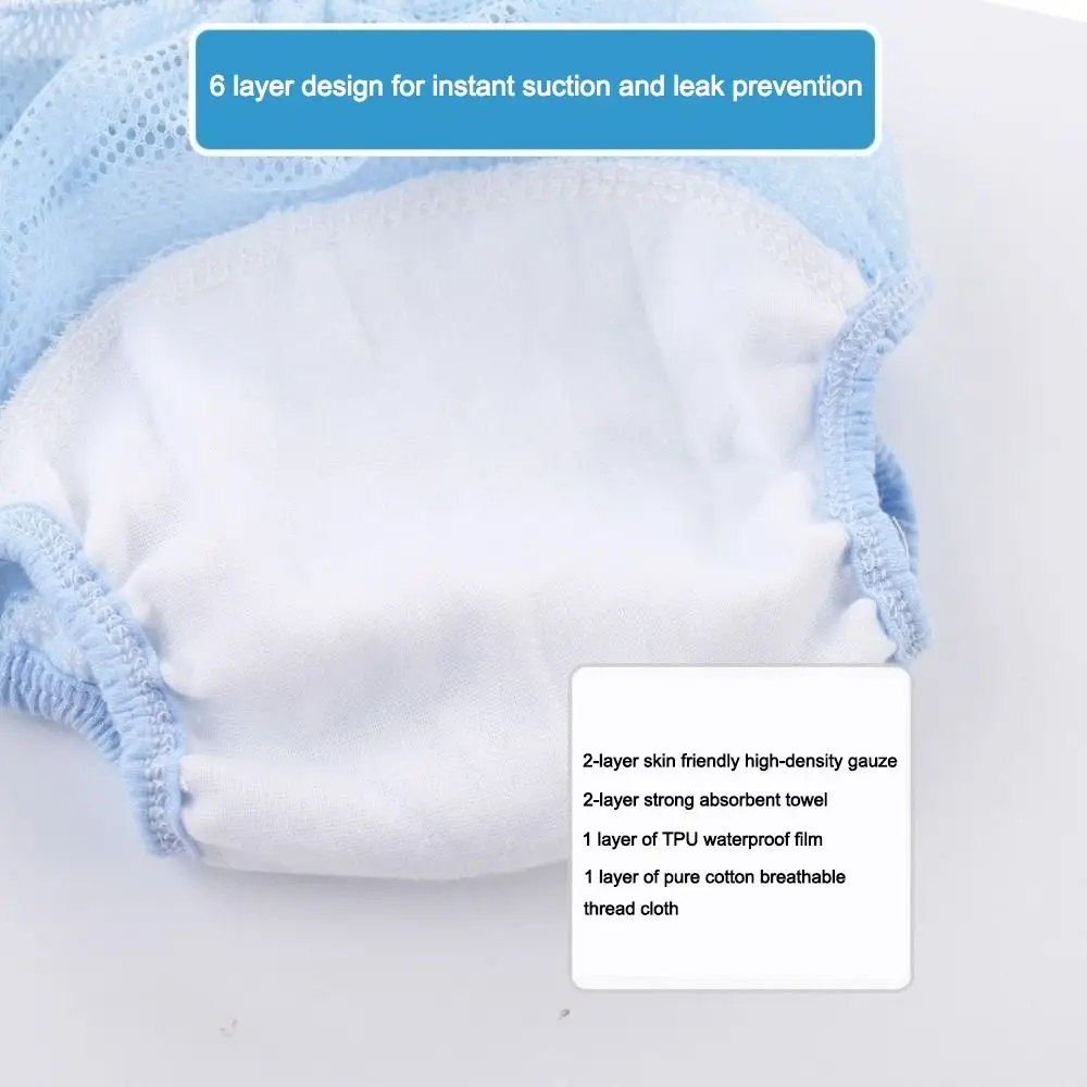 Soft Cotton Training Pants Breathable Waterproof Diaper Pants Leakproof Washable Reusable Nappies for Boys Girls