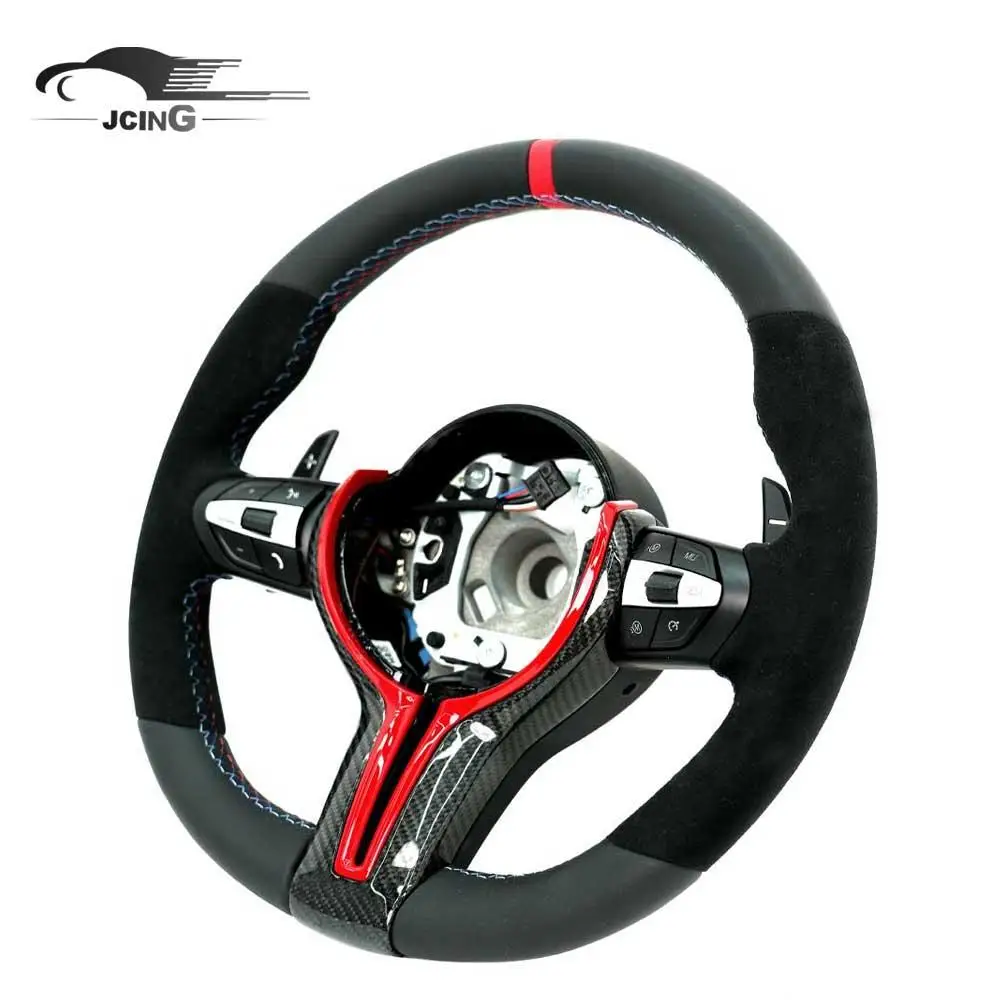 

ATV&UTVBlack Leather Car Steering Wheel Cover Breathable Anti-slip Car Accessories for BMW M Series M3 M4 F Series F30 F10 F15 F