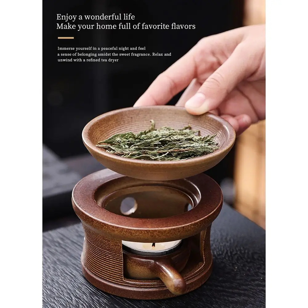 Handmade Ceramic Aroma Burner Vintage Ceramic Essential Oil Diffuser Rustic Tealight Heated Incense Burner Indoor Use