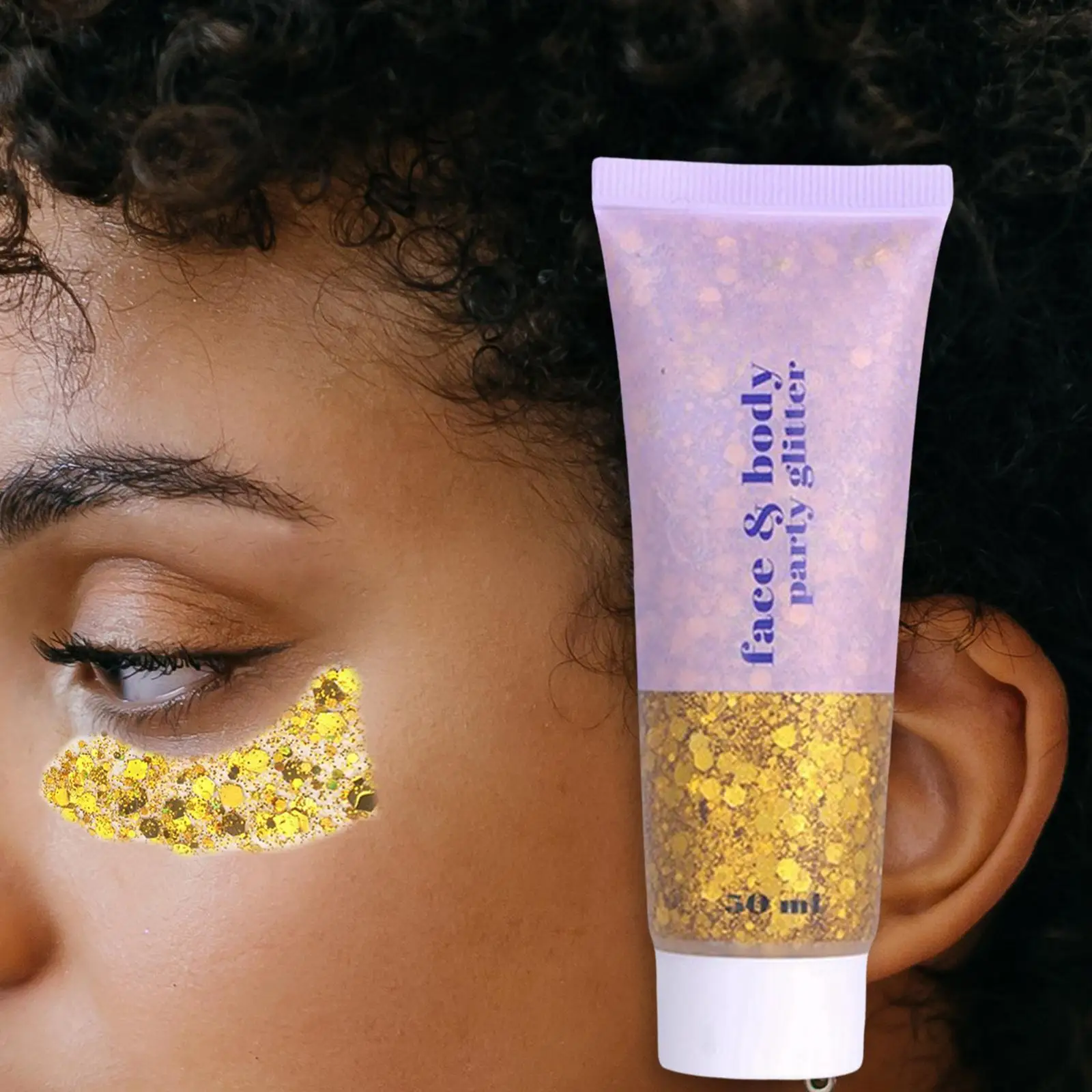 5xEye Glitter Ombretto Paillettes Trucco liquido per decorazioni per feste Giallo
