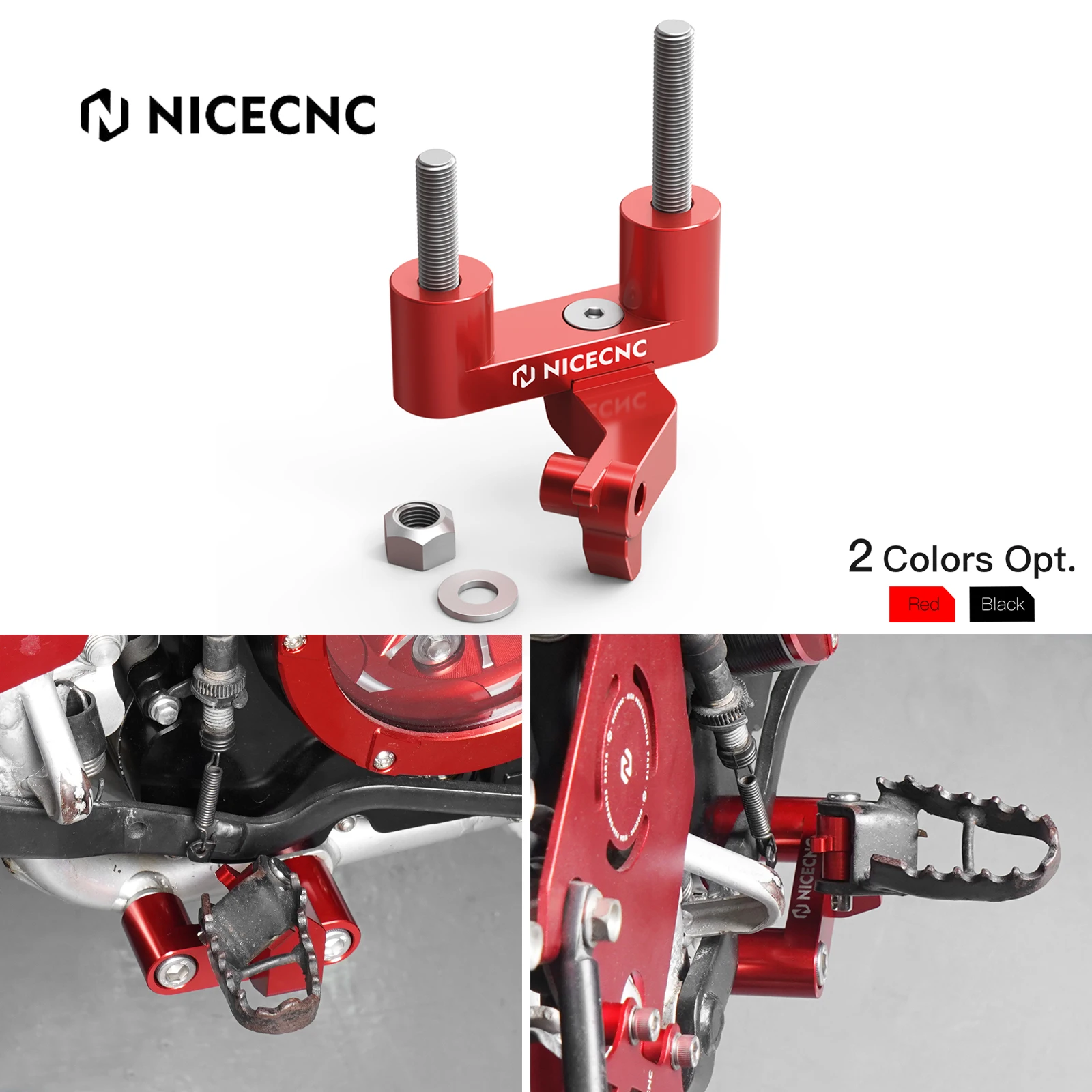 NICECNC For Honda XR650L XR 650L 650 L 1993-2025 2024 Motorcycle Right Footpeg Footrest Foot Peg Mount Bracket Holder Aluminum
