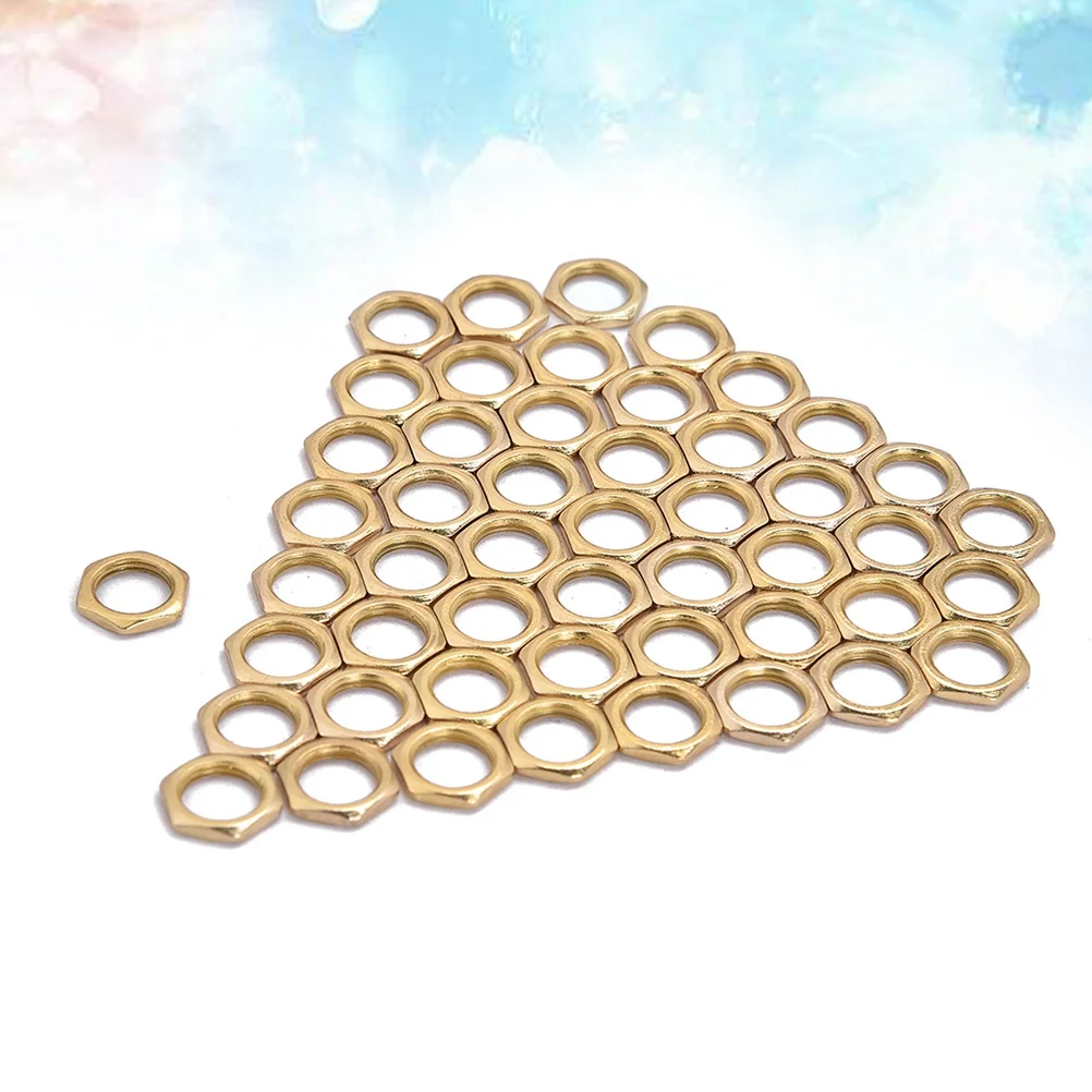 

50 Pcs Zinc Alloy Fine Tooth Nut Light Nut Thin Nut 8mm for Instrument Guitar Bass Socket Jack (Gold)