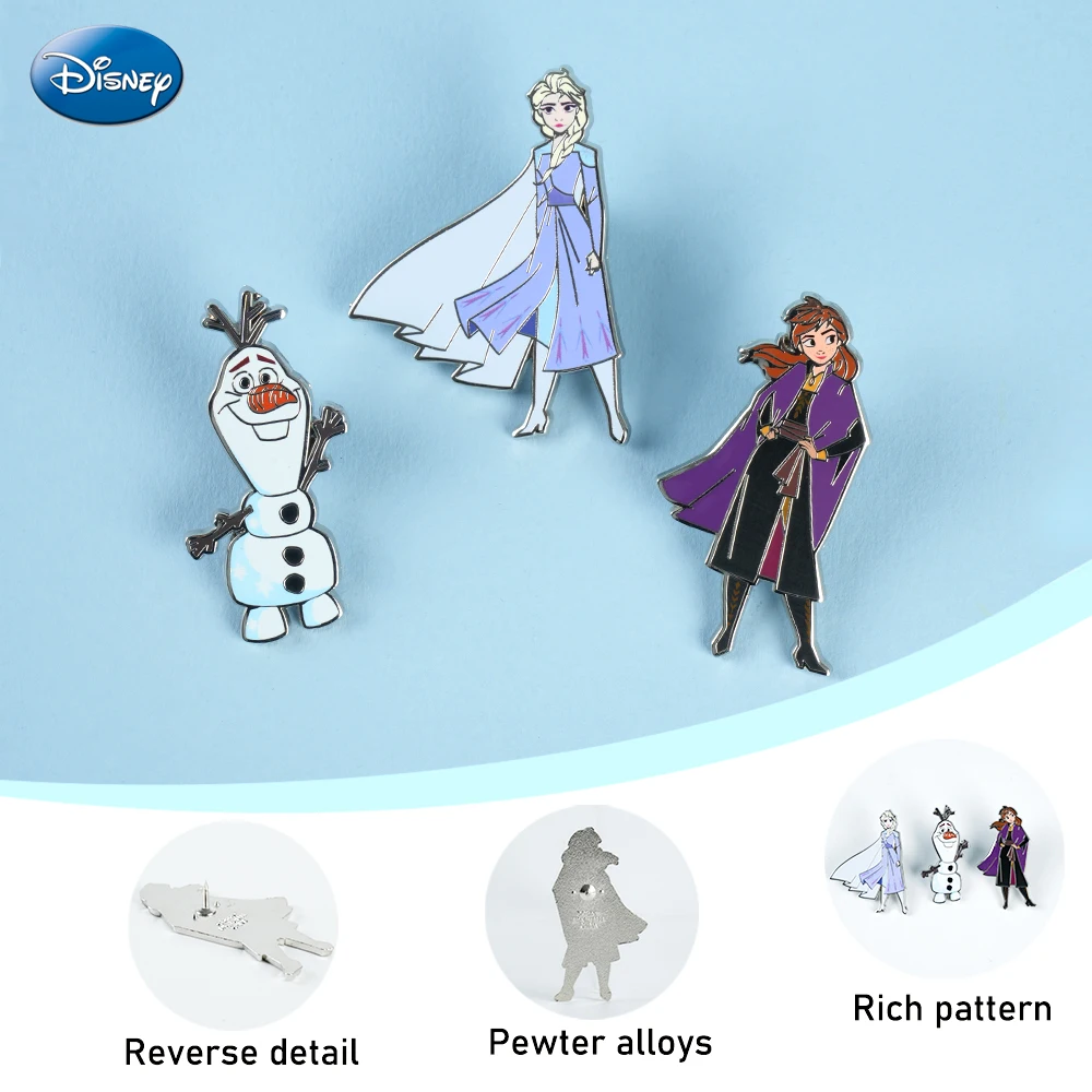 1 Stück Disney Frozen Offiziell lizenzierte Sammel-Pins aus Zinklegierung, Emaille-Pin, Anna Elsa Jacken-Reversnadel, Anime-Rucksack-Pin – Detail 7