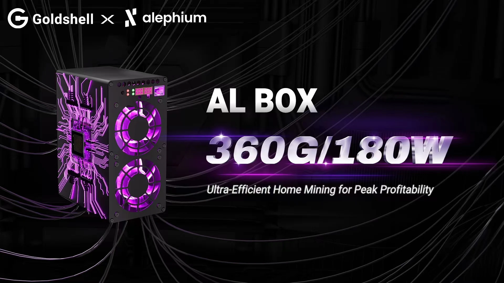 Новый бренд Goldshell коробка AL 360G 180W ALPH Miner Albox Blake3 алгоритм Alephium Mining Machine