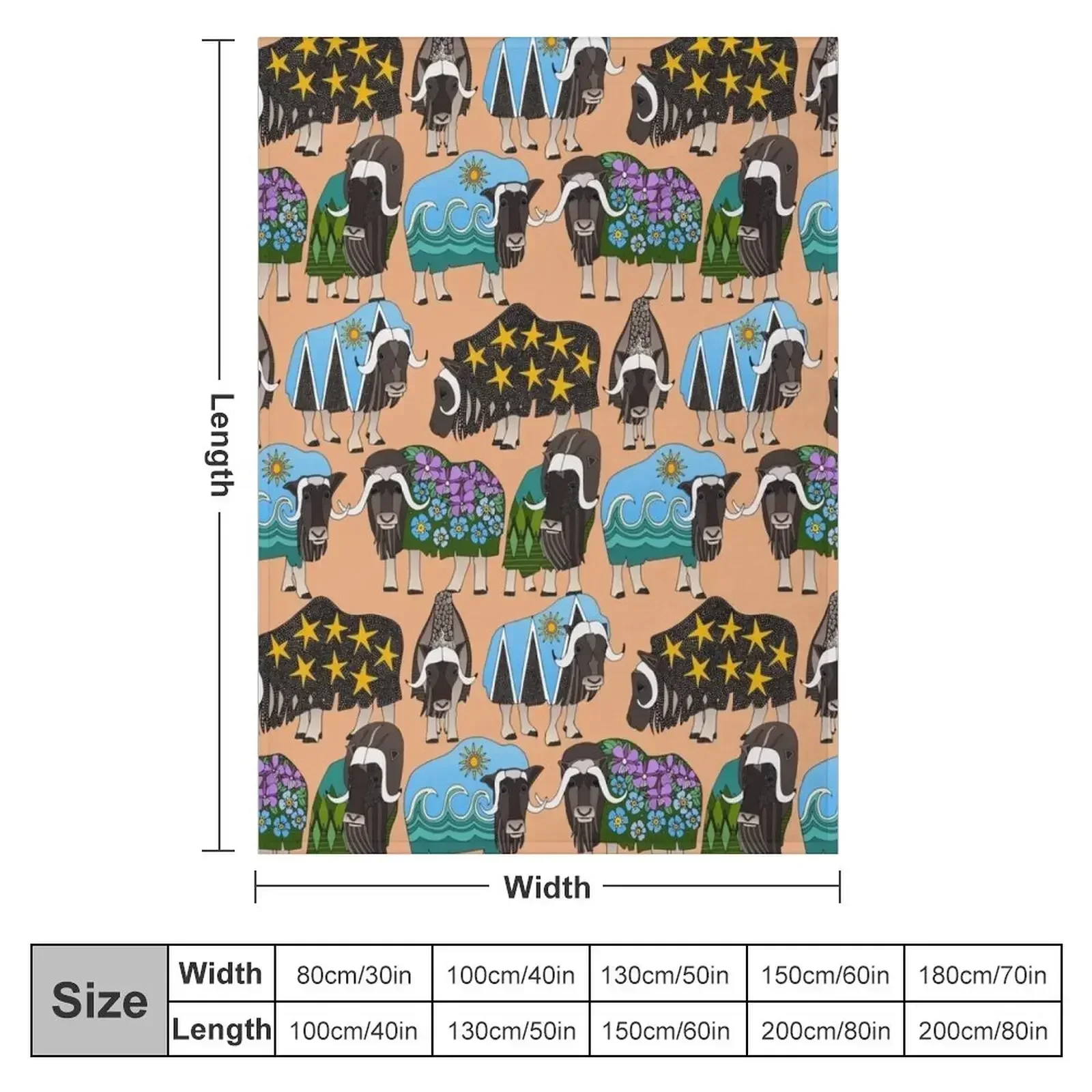 Alaskan musk ox peach Throw Blanket Thin cosplay anime Picnic Polar blankets and throws Bed covers Blankets