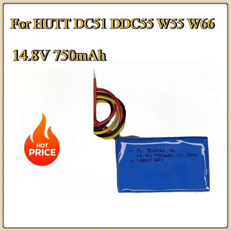 

New Battery 650-750mAh For HUTT DC51 DDC55 W66 Window Cleaning Robot Glass Washing Vacuum Cleaner Water Spray Electric Battery