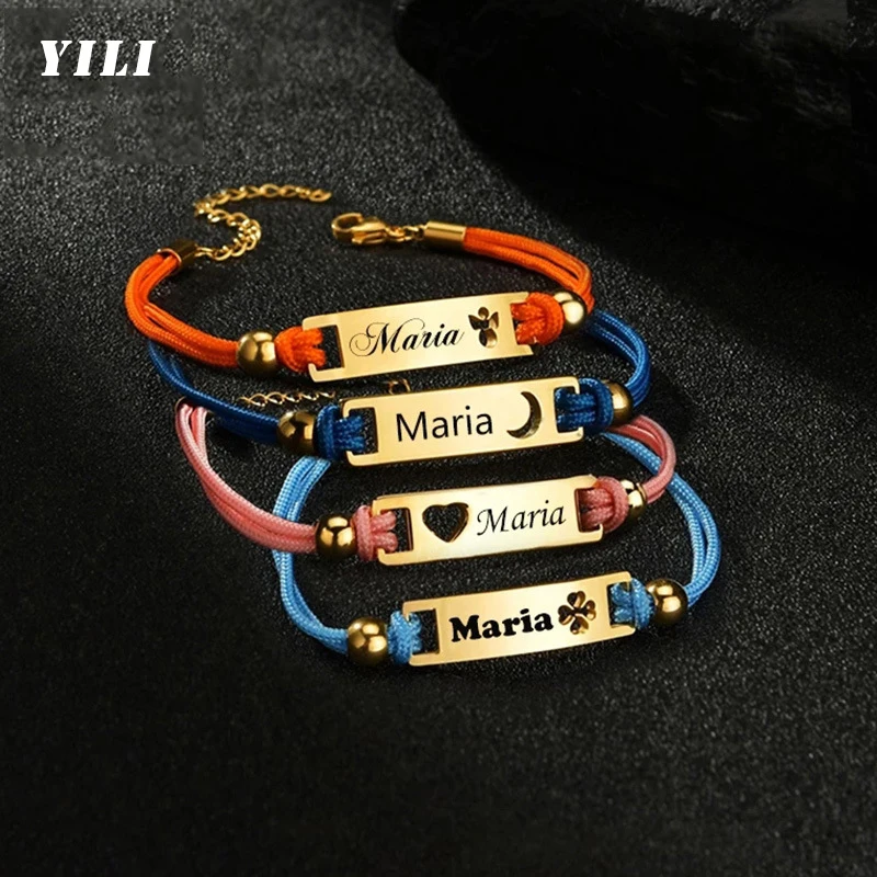 

Personalize Baby Name Bracelet Custom Girls Name Stainless Steel Bar ID Bracelet for Boys Babies Customized Children Gift