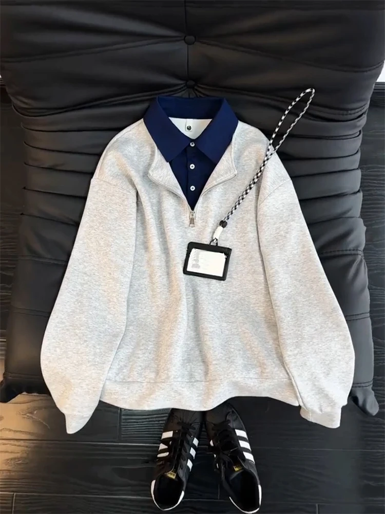 

Men's Spring Season f Zip irt Hoodie Cleanfit oulder Stand Fit Long Sve Turn-down Collar Casual Wear