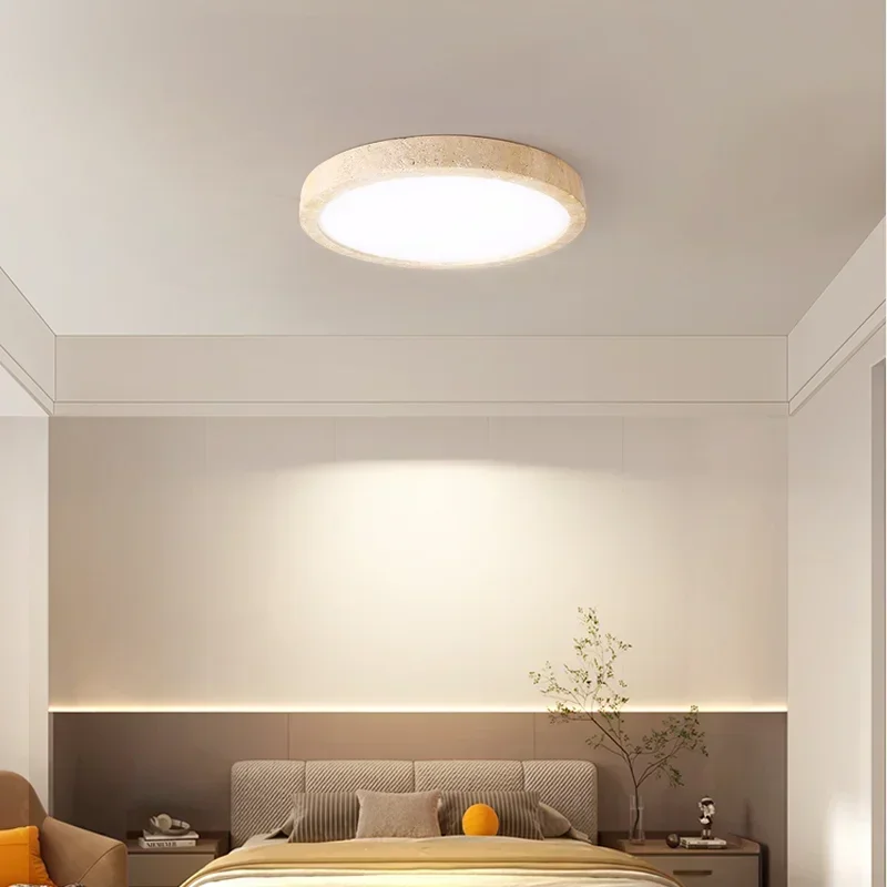 Retro Round Disc Shape Natural Stone Art Decoration LED Lamp Ceiling Light Led Nordic Home-appliance