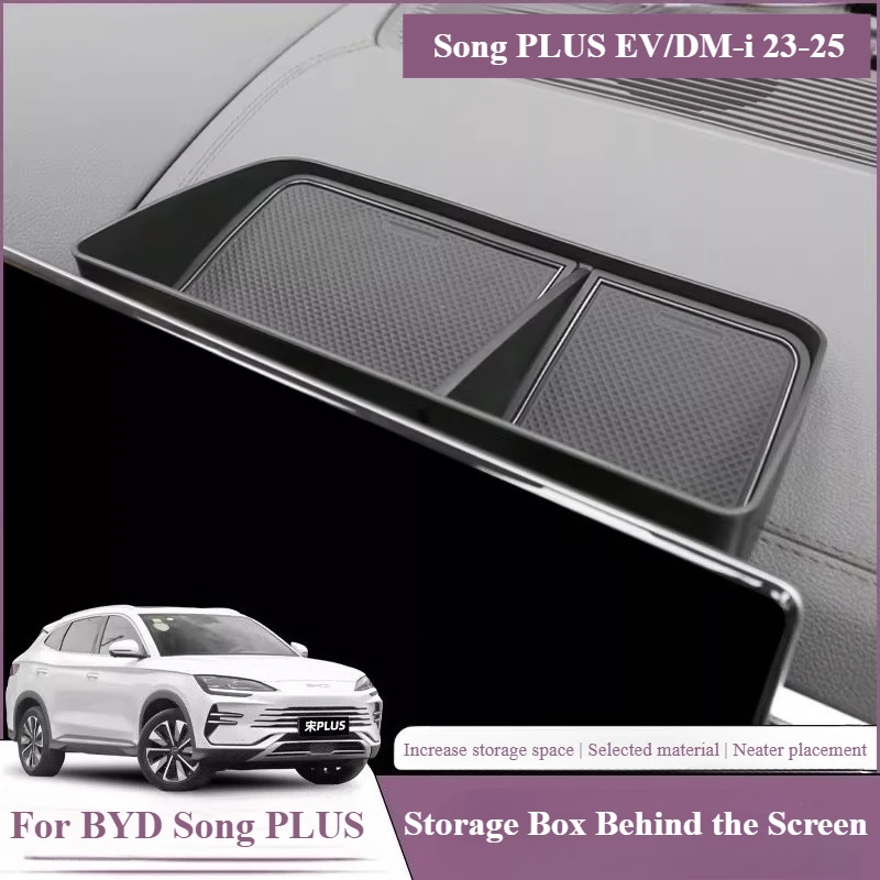 

For BYD Song Plus DMI EV Seal U Sealion 6 Storage Box Behind Screen Center Console Dashboard Organizer Tray