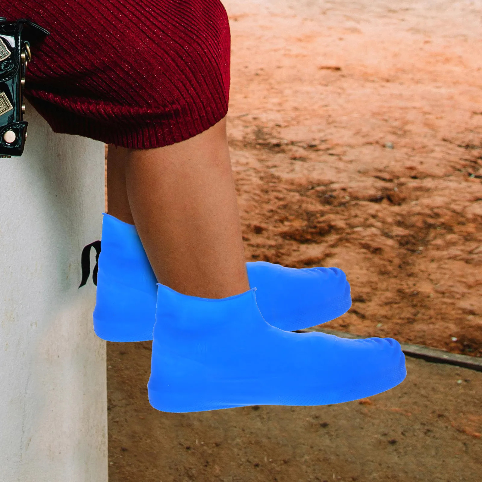 3Pair Latex Shoe Covers Rain Proof Waterproof Shoe Protector Reusable Anti-Slip Shoes Cover for Mud Rain Protection Outdoor