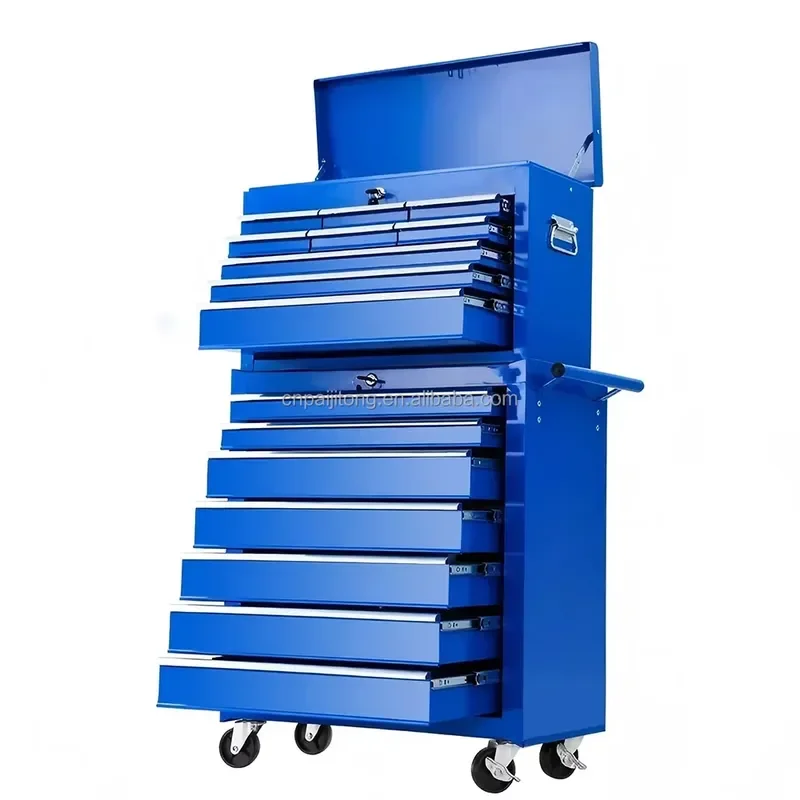 Heavy Metal Tool CartToolbox Durable Professional Workshop Garage Tool Cabinet with Wheels Trolley Tool Case With Layer