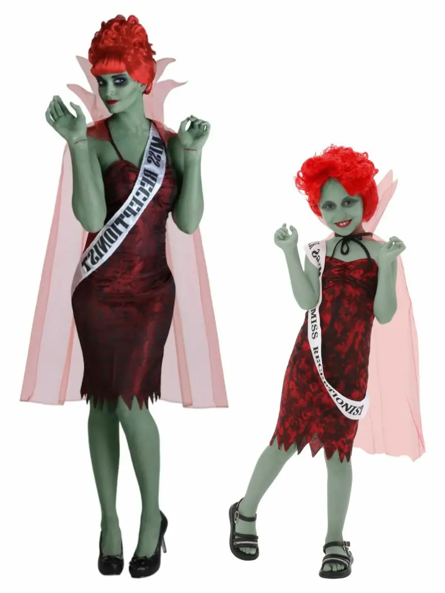 Kostum Pertunjukan Halloween Dewasa Anak-Anak Orang Tua-Anak ow Bug Juice Devil Outfit Pertunjukan Panggung Baju Tradisional Tiongkok