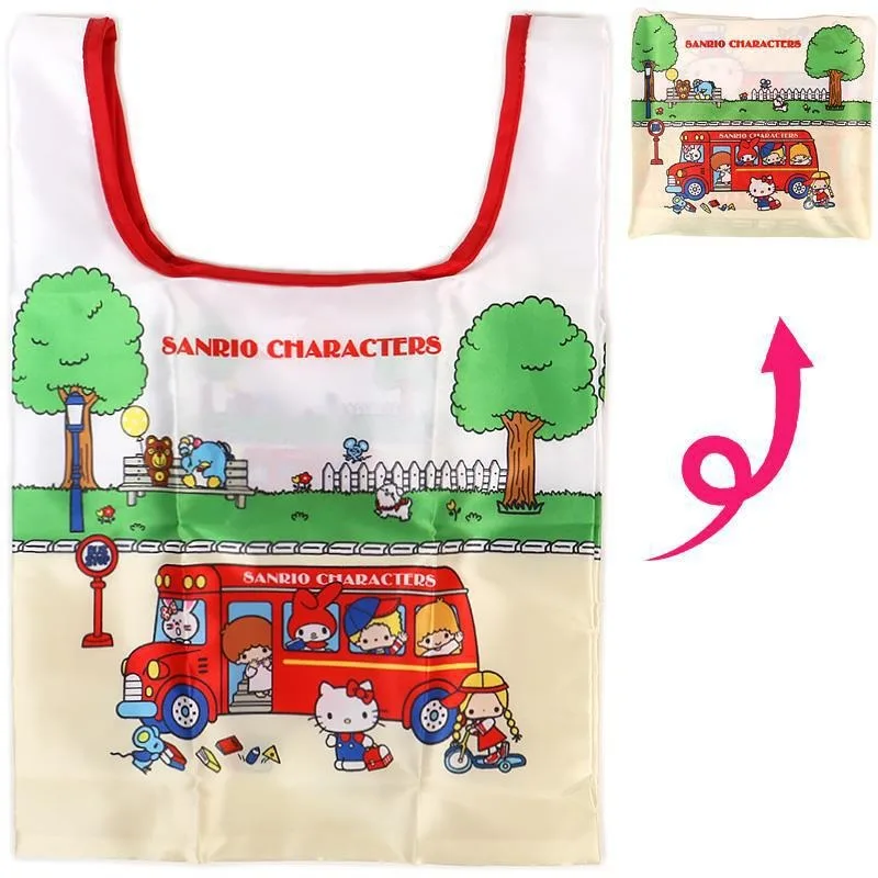 Japanese Cartoon Supermarket Shopping Bag Sanrio HelloKitty Hawaii Pattern Folding Storage Bag Cosmetics Travel Storage - view 5