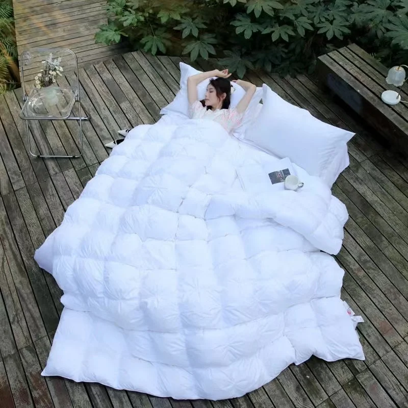 100% White Goose Down Duvet Winter Comforter Thick King Size Luxury Quilts For Bed Warm Hotel Quilt 1.5*2/1.8*2.2/2*2.3/2.2*2.4m