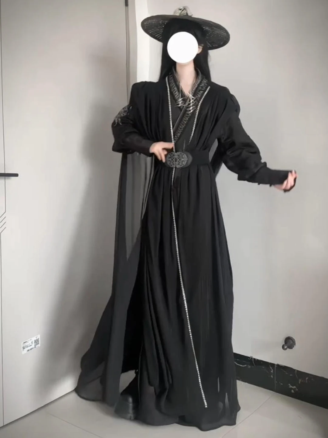 Elegant Black Hanfu Set for Teens And Adults Men And Women Suitable for Cosplay Traditional Chinese Style Autumn Wear