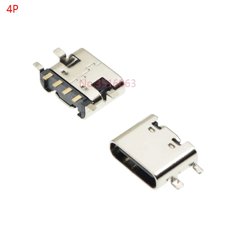 10PCS 4P/6P/16P/24P USB-3.1 Type-C Smd Female Socket 4/6/16/24 Pin Smt Dip Quick Charging Power Connector Plug DIY 4Pin 6Pin