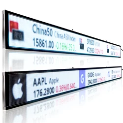 P4 RVB Couleur LED Stocks Ticker Affiche pour Stocks Sports News Rise Display LED Display 361.4x15.8cm (142.3x6.2Inches)