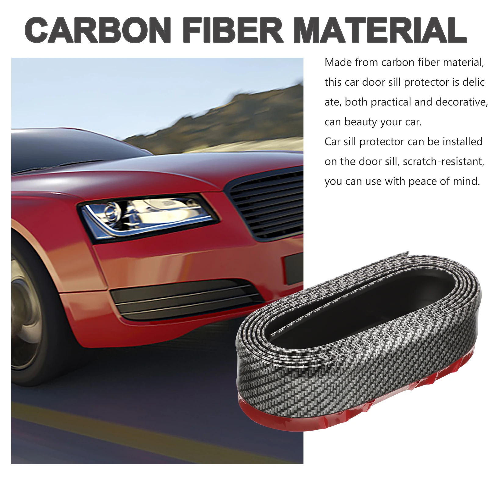 

Carbon Fiber Sill Protector Scratch Resistant Door For Bumper Strip Automotive Entry Guard Door Edges Protector Car Bumper