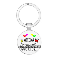 Spanish Amiga Keychain Friendship Gift For Sister Bff Amiga Eres La Hermana Que Elegi Charms Keyring Birthday Christmas Gifts