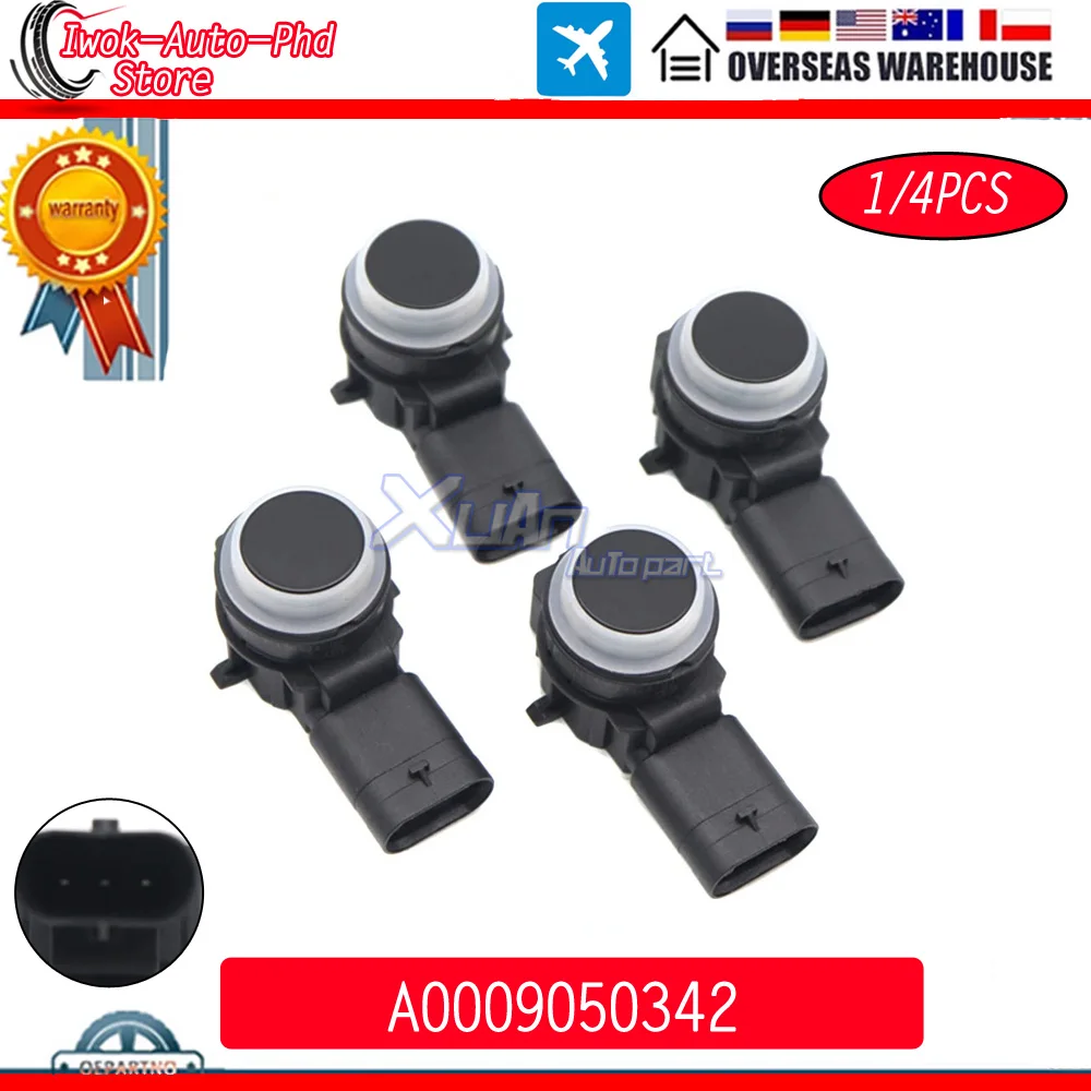 

XUAN A0009050342 4pcs NEW PDC Parking Sensor Bumper Reverse Assist For Mercedes-Benz A-Class B-Class SL GLK 2011-2015 0263013054