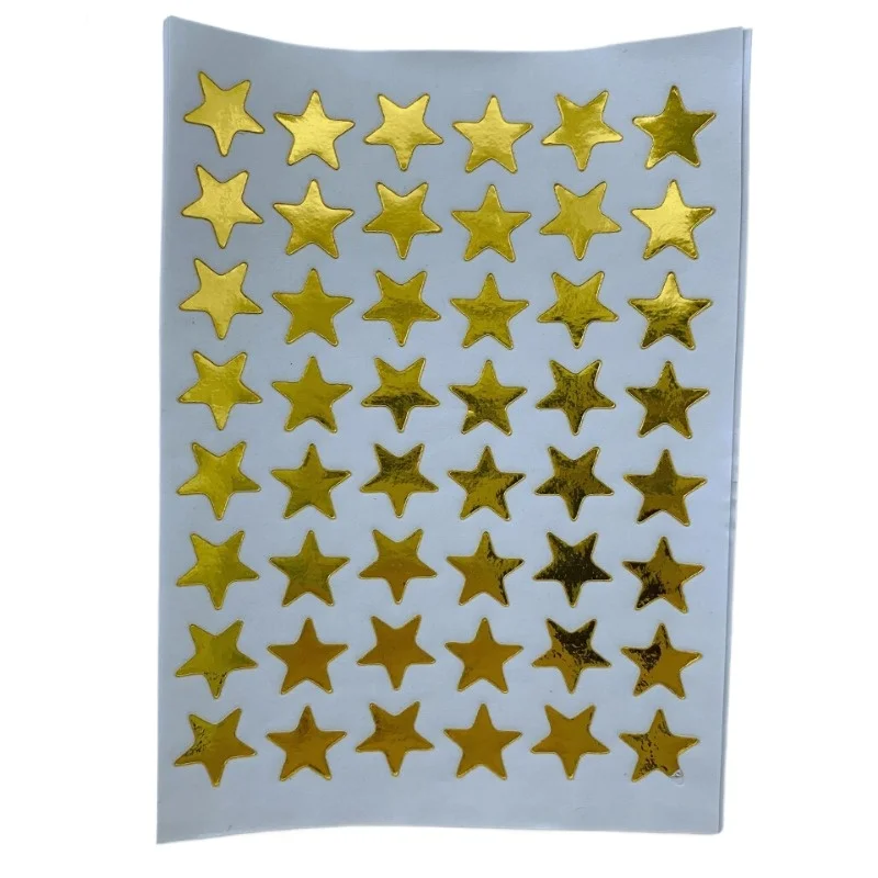 10Sheets/Bag Gold Stamping Stars Stickers Red Gold Silver Stationery Stickers Teacher Reward Children Sticker Prize Label