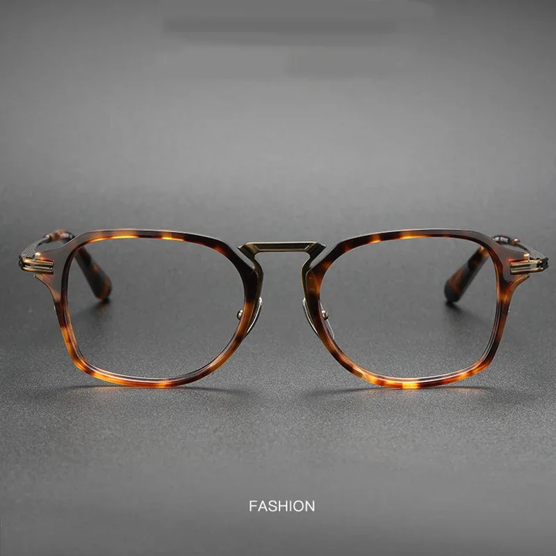 New Retro Light Titanium Trendy Business Glasses Large Square Frame Men‘s Comfortable Optical Eyeglasses