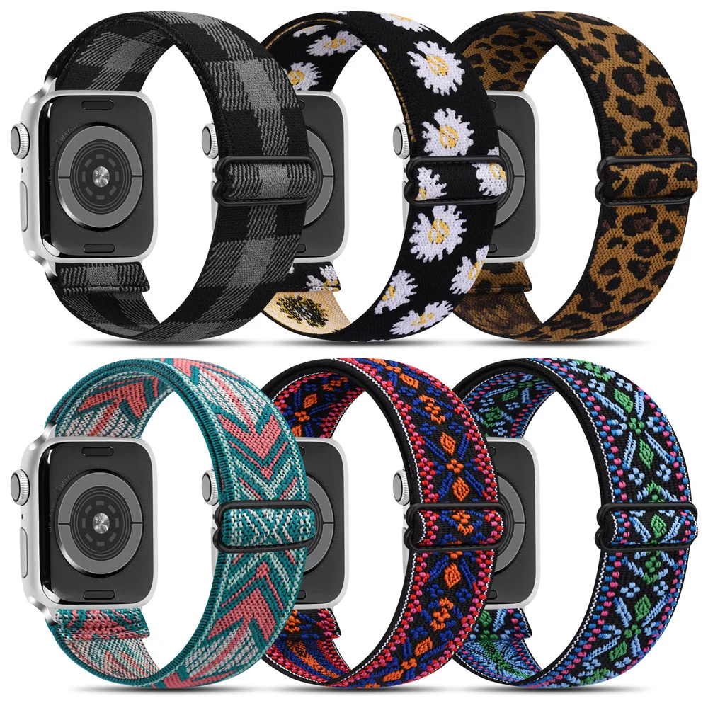 Scrunchie Strap for Apple Watch Band 44mm 40mm 38mm 42mm Elastic Nylon SmartWatch Bracelet For iwatch 7 6 5 4 3 2 1 SE Watchband