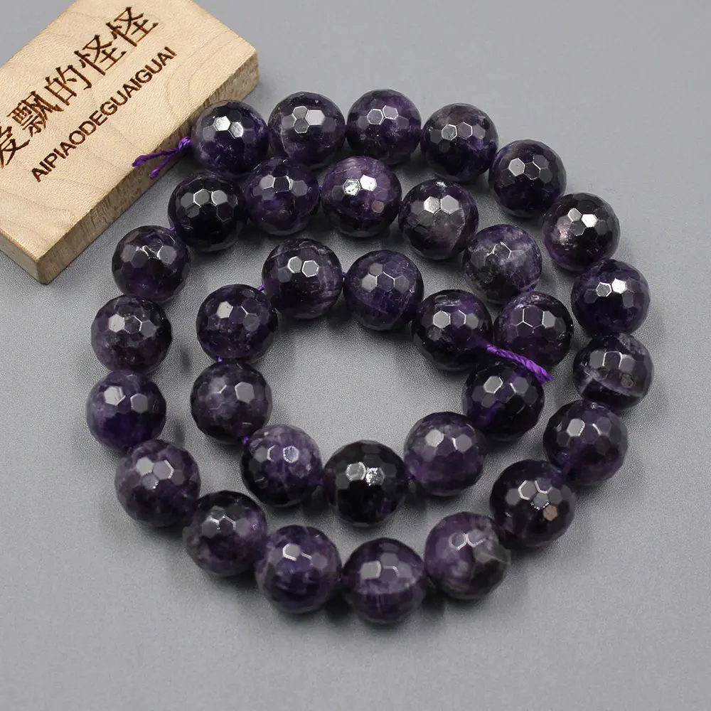 

Natural 12MM Purple Amethyst Quartz Loose Beads 15.5" Necklace Bracelet Jewelry Making DIY